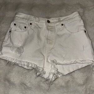 Levi's White Jean Shorts